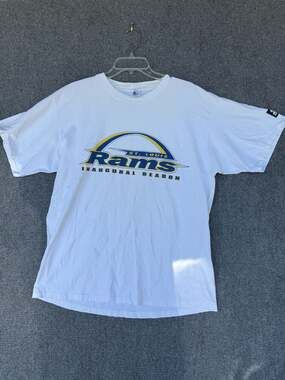 Vintage 1995 St. Louis Rams Inaugural Season Schedule T-Shirt Starter XL